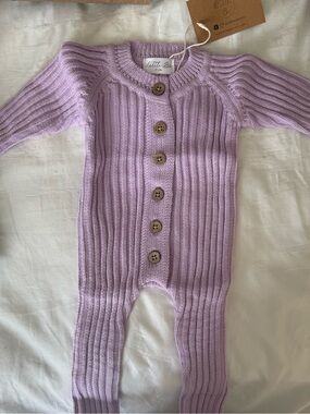 Little B's Nursery Lavender Knit Baby One-Piece Romper 0-3 Month for newborn NWT